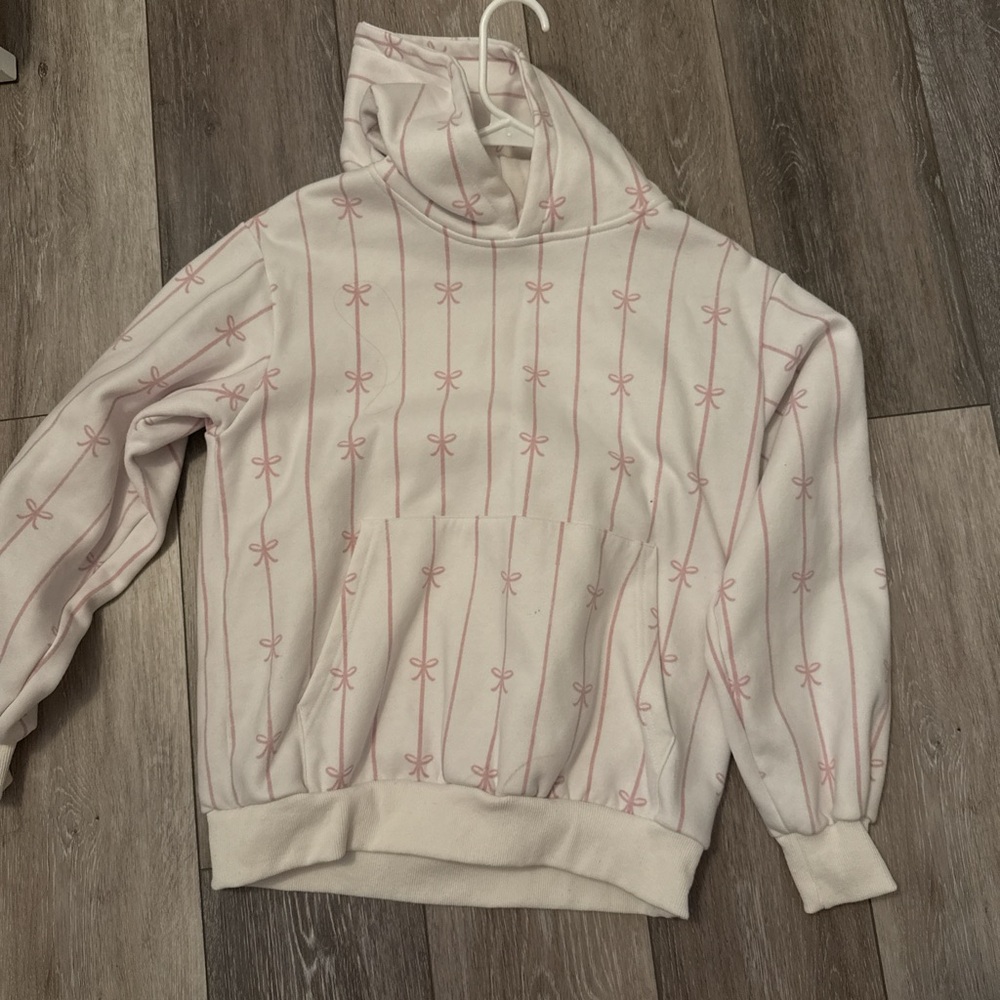 Altar'd State Pink and White Cowl Neck Jacket Cozy Knit